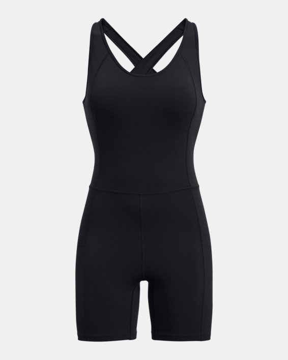 Women's UA Meridian Shorts Bodysuit, Black, pdpMainDesktop image number 4